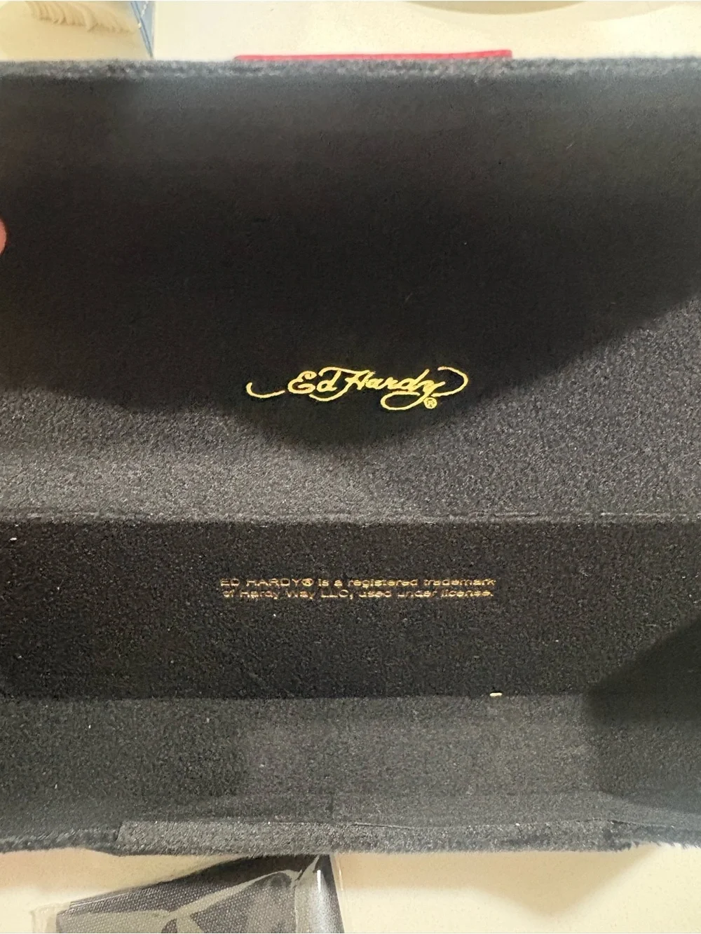 Ed Hardy Black Metal Frame Sunglasses with Dark Lenses